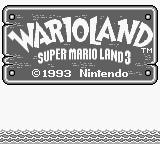 Super Mario Land 3: Wario Land title screen for GameBoy